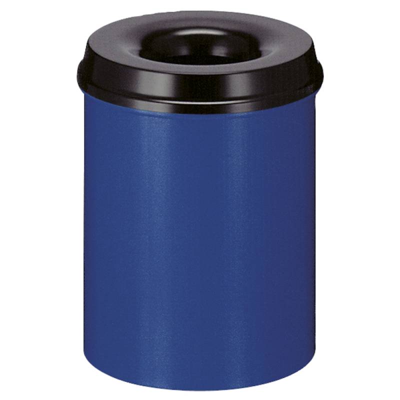 Affaldsspand til indendørs brug selvslukkende blå og sort 15 l