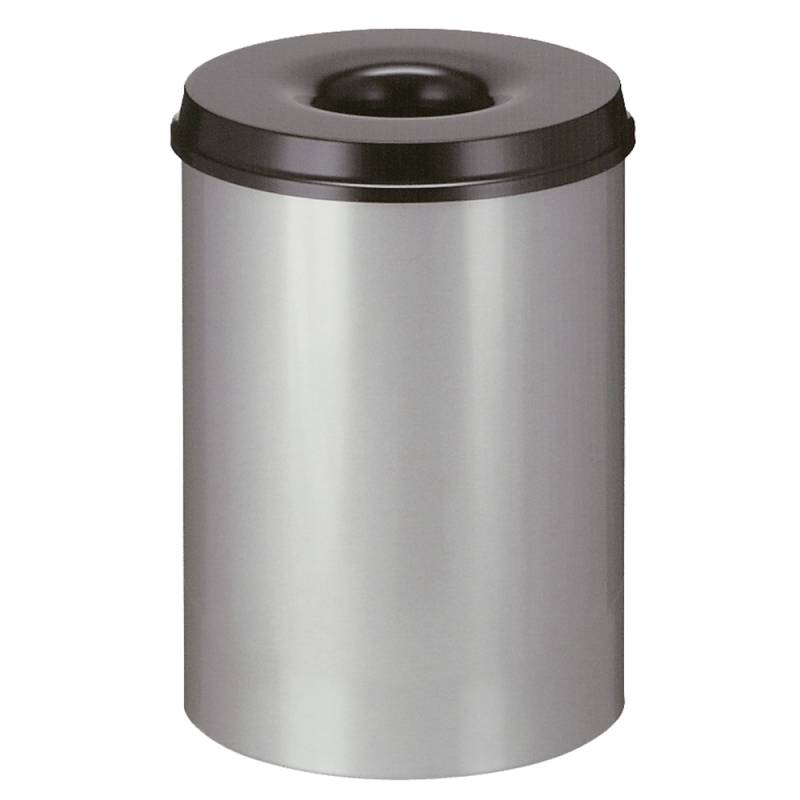 Affaldsspand til indendørs brug selvslukkende aluminium og sort 30 l