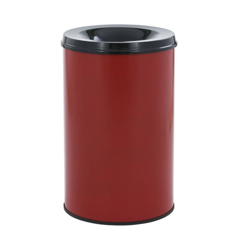 Affaldsspand til indendørs brug selvslukkende rød og sort 30 l