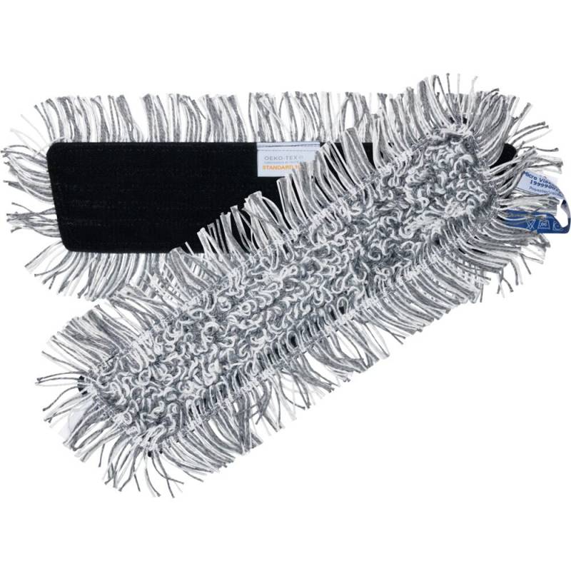 T&oslash;r- fugt- og v&aring;dmoppe polyester/viskose 40cm med velcro gr&aring;