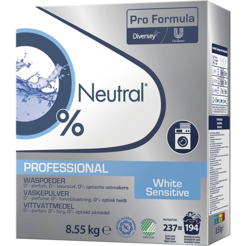 Neutral Professional vaskepulver hvidt 8,55 kg