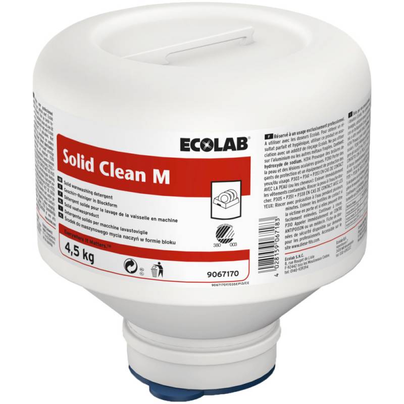Ecolab Solid Clean M Maskinopvask uden klor med farve og parfume 4,5kg