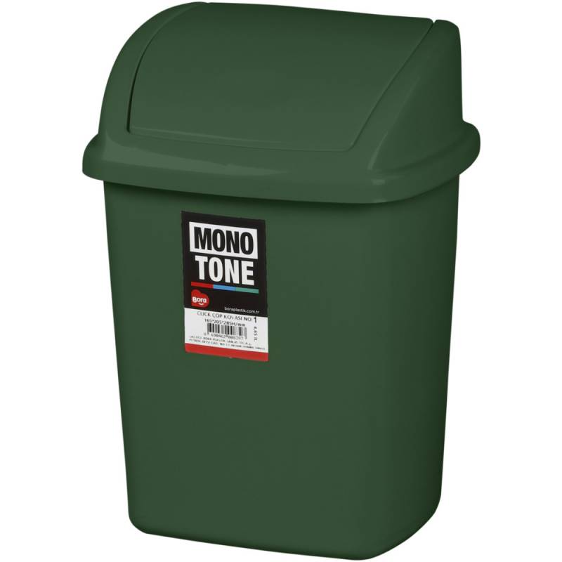 Affaldsspand 4,45 liter med svinglåg til gulv eller væg i plast grøn