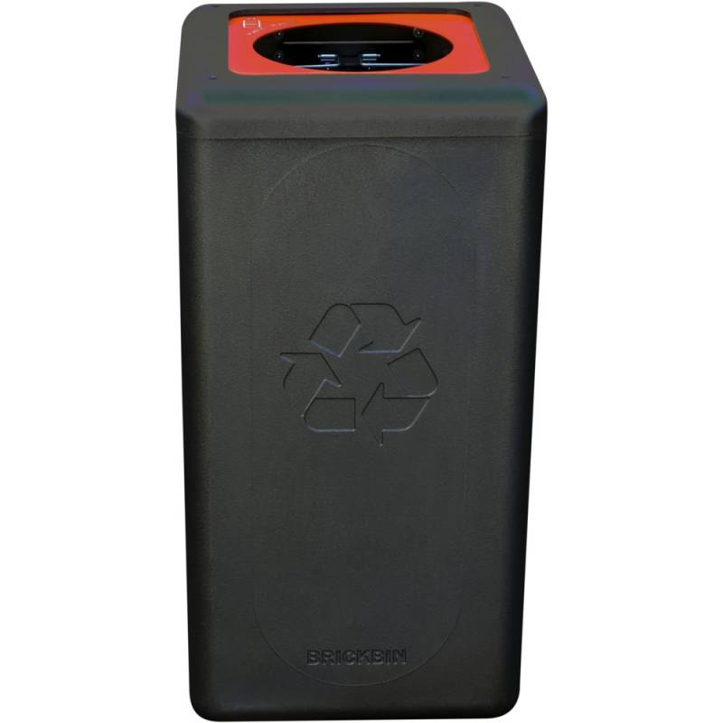 BrickBin affaldsspand af genbrugsplast 65 liter sort og orange