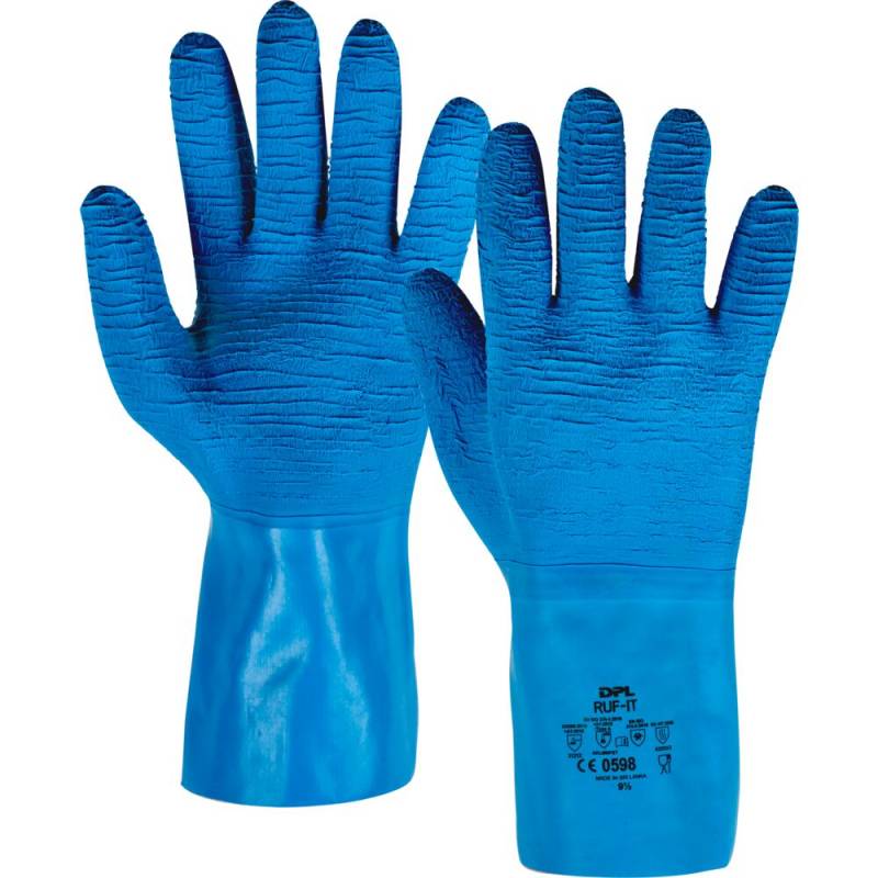 DPL Ruf-it latex handske str. 11/XXL latex varmeresistent bl&aring;
