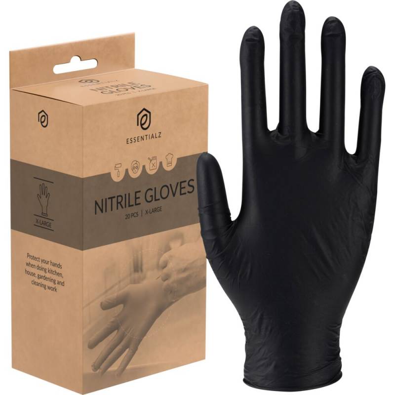 Essentialz engangshandske str. XL nitril pudderfri sort 20 stk