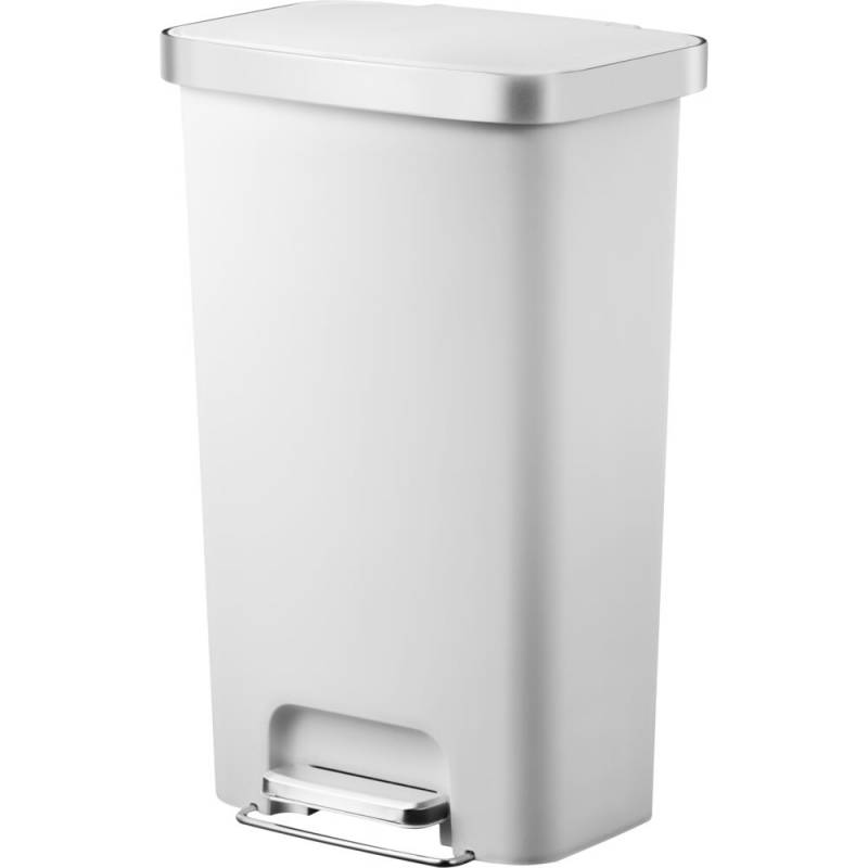 EKO Hana pedalspand plast/rustfrit stål 1-rums 45 liter hvid