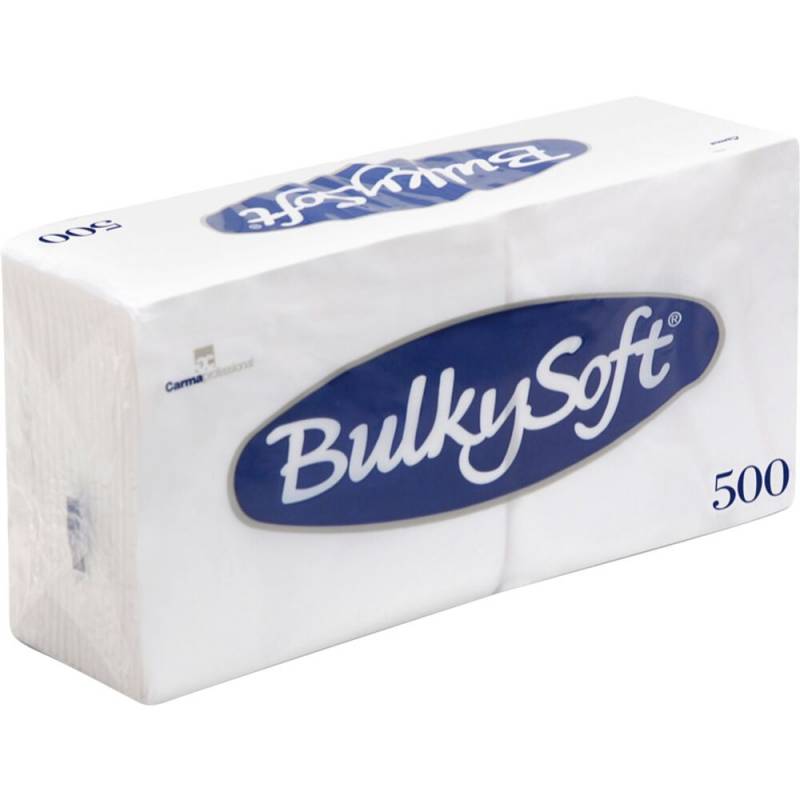 Bulkysoft kaffeserviet 1-lags 1/4 fold 24x24cm nyfiber hvid