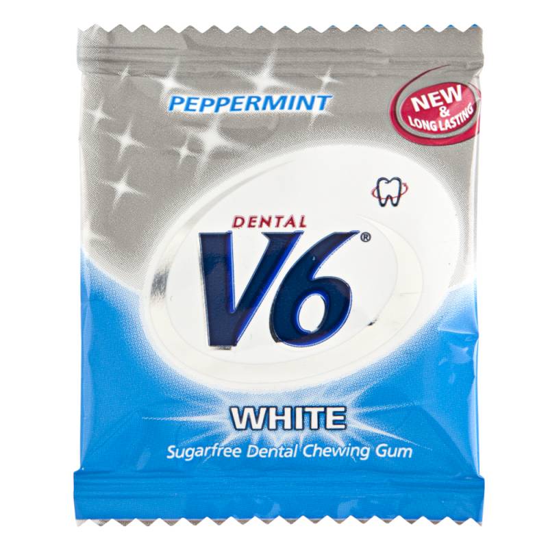 V6 tyggegummi White Peppermint, 2 stk pakninger