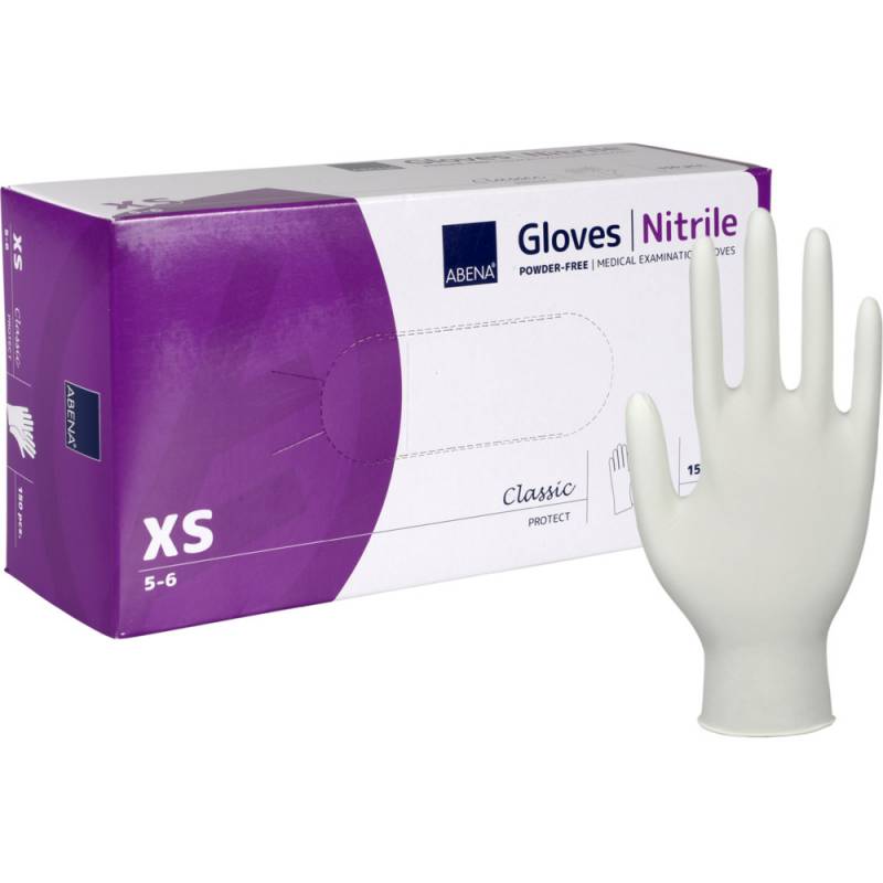 Nitril Classic Protect undersøgelseshandske XS pudderfri hvid