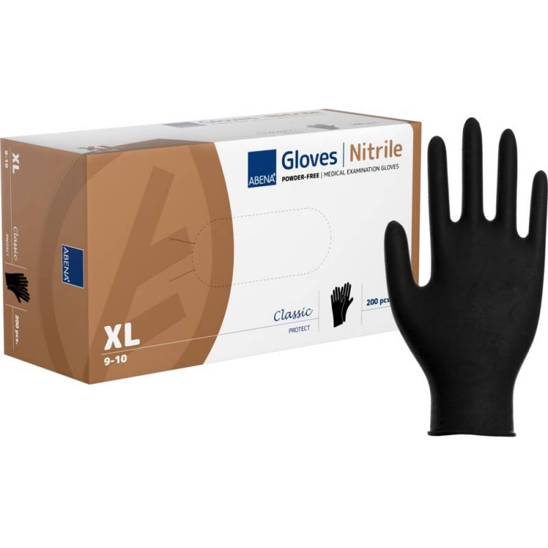Nitrilhandsker Classic Protect &ndash; pudderfri &ndash; XL &ndash; sort
