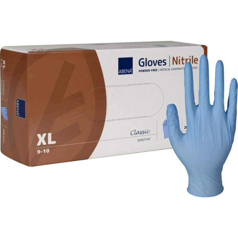 Nitril Classic Sensitive handske XL pudderfri lyseblå