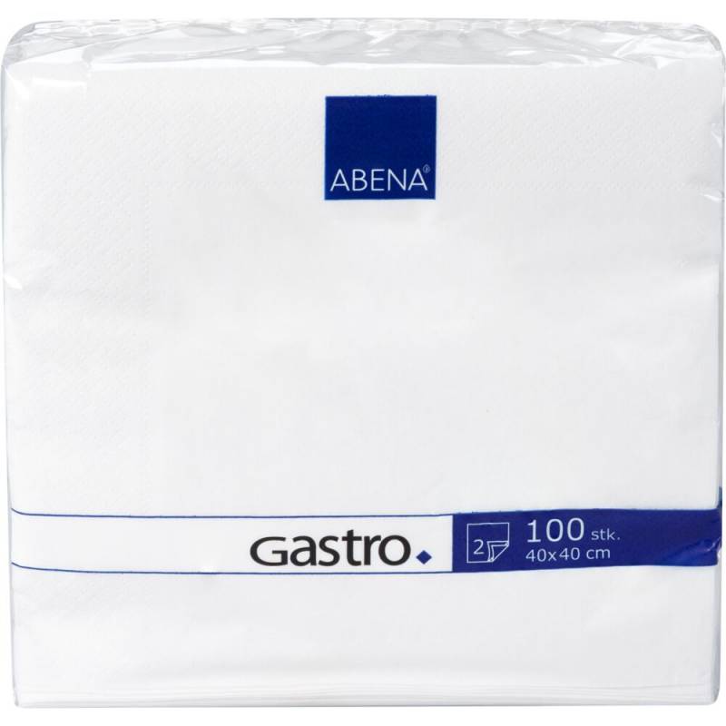 Gastro middagsserviet 2-lags 1/4 fold 40x40cm nyfiber hvid
