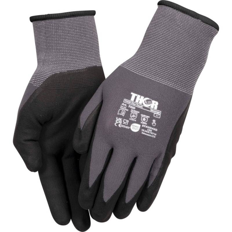 THOR Flex Fingerdyppet nitrilhandske str 11 sort