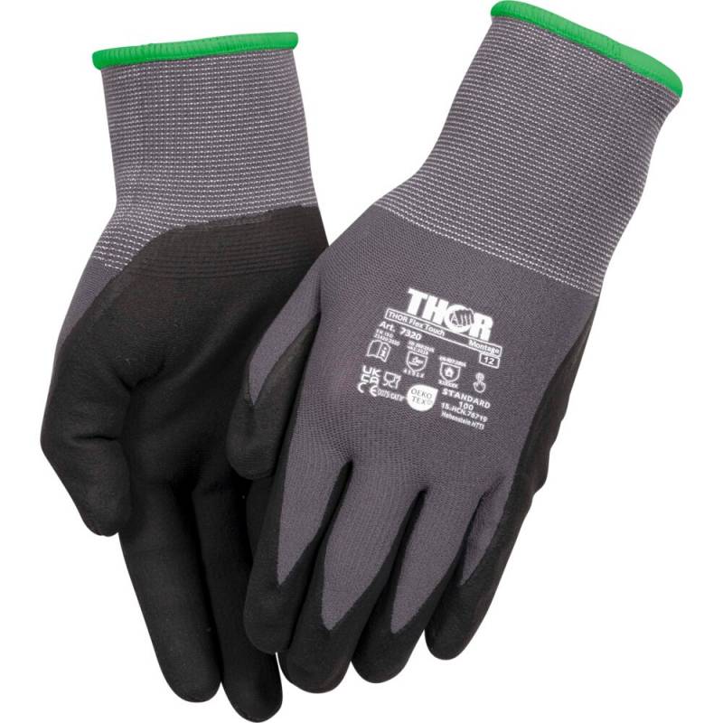 THOR Flex Fingerdyppet nitrilhandske str 12 sort
