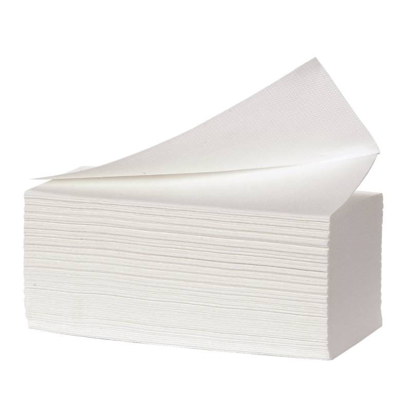 Neutral håndklædeark 3-lags V-fold 21,5x24cm 10,5cm hvid