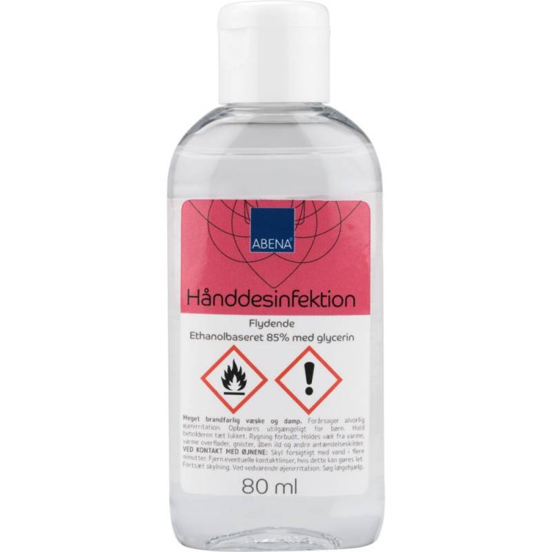 H&aring;nddesinfektion 80ml 85% ethanol flaske med klapl&aring;g