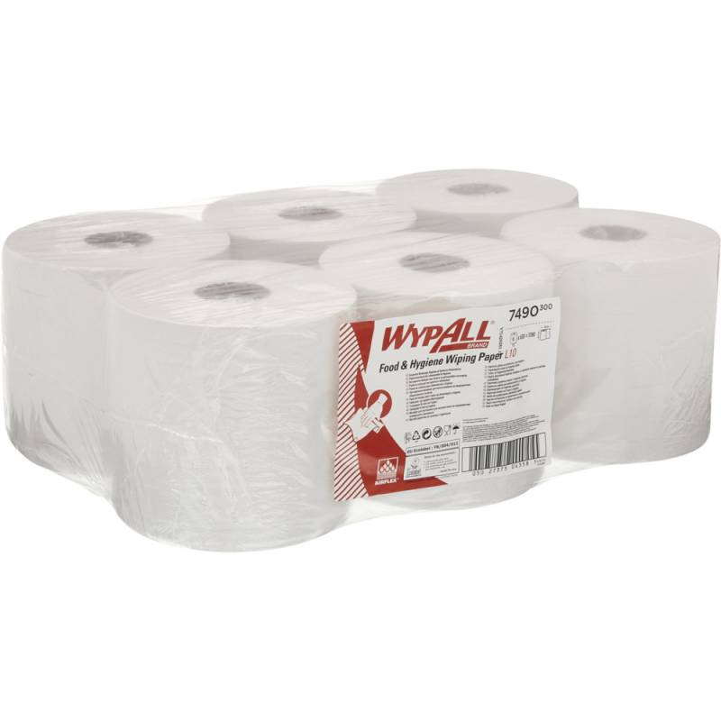Wypall L10 håndklæderulle 1-lags 18,50cmx239,40m med hylse hvid