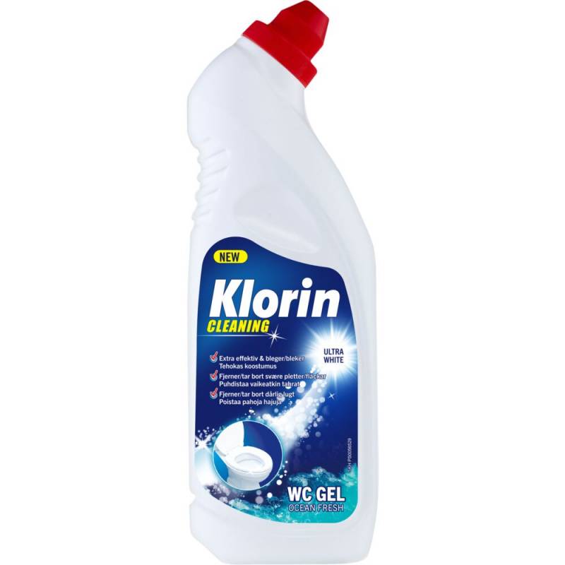 Klorin WC Gel toiletrens 750ml alkalisk ocean fresh