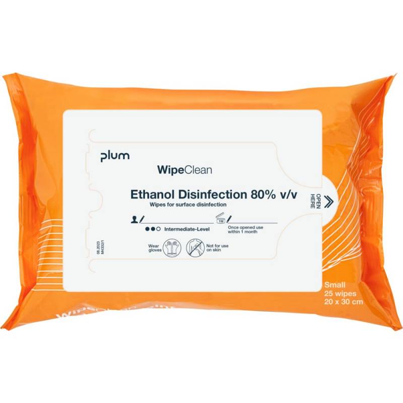 Overfladedesinfektion, WipeClean, S, 30x20cm, 80% ethanol