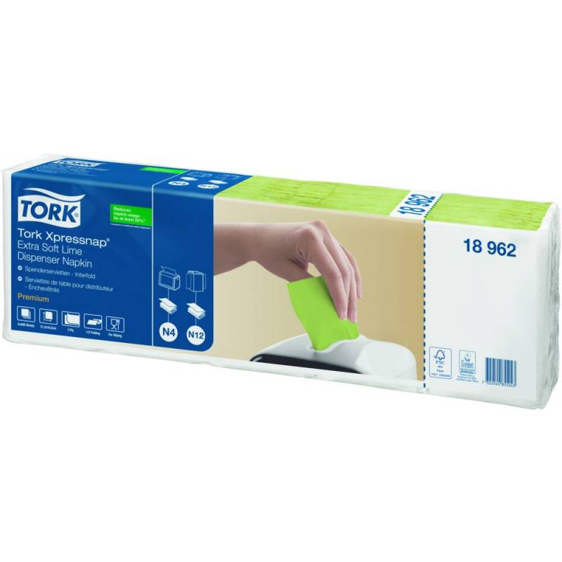 Tork Premium N4 dispenserserviet 2-lags 21,3x33cm limegrøn