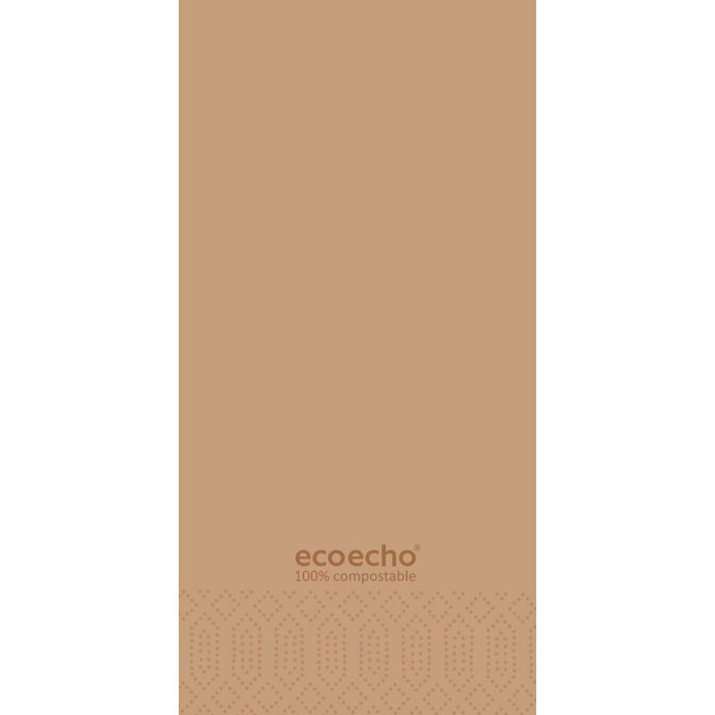 Duni Ecoecho middagsserviet Svanemærket 2-lags 1/8 fold 40x40cm brun