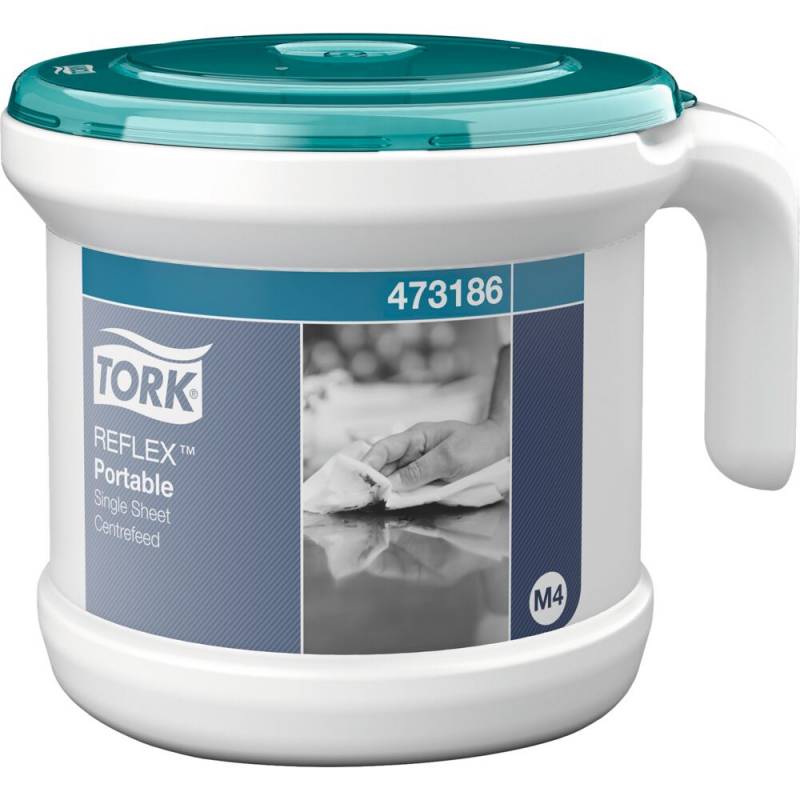 Tork M4 dispenser 27,8x23,6x22,2cm til håndklæderuller med centertræk blå 473186