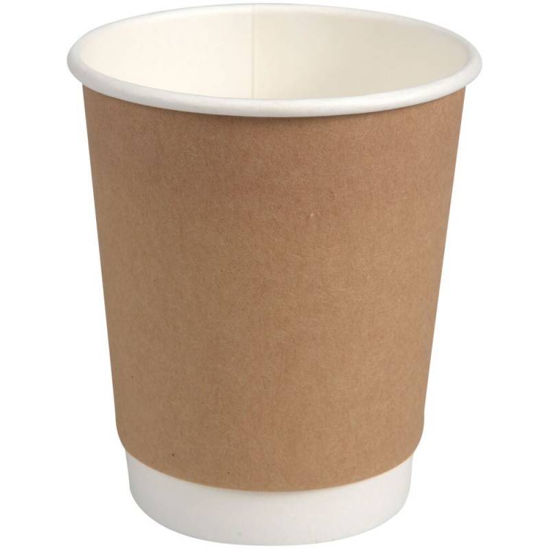 Gastro Kaffeb&aelig;ger Nexterday 9cm &Oslash;8cm 24 cl 28 cl kraft/PE 8 oz double wall brun