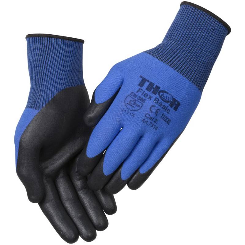 Thor Flex Basic Fingerdyppet nitrilhandske str 7 blå