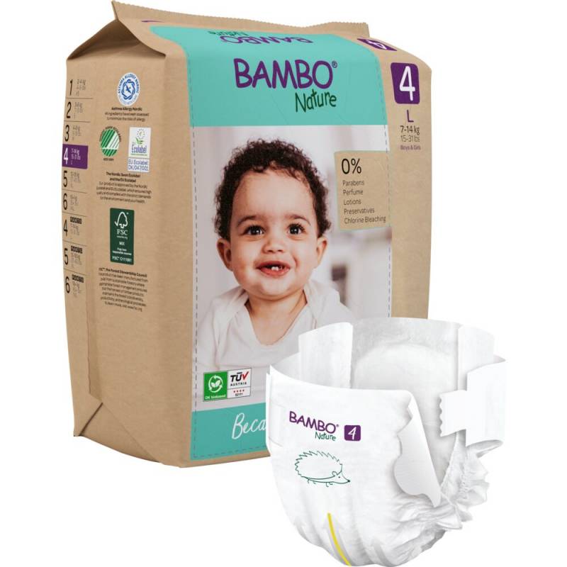 Bambo Nature svanemærket børne bleer str. 4, 7-14 kg