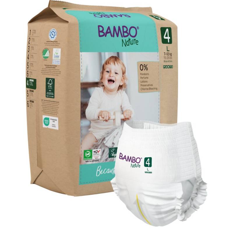 Bambo Nature børne bukseble str.4 papirspose 7-12 kg