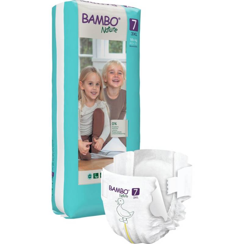 Bambo Nature Børneble tapeble miljømærket str.7 tall pack 18+ kg