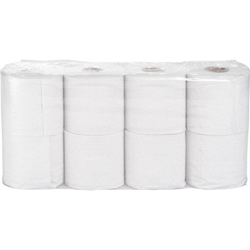 Neutral toiletpapir 2-lags 27,5x9,5cm Ø10,5cm hvid, 100% genbrugspapir