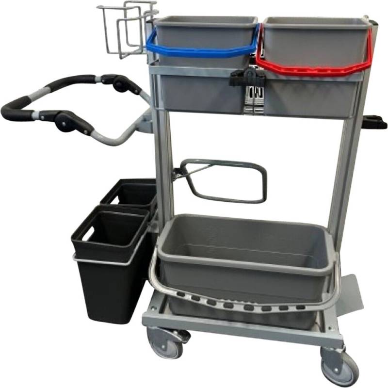 Tina Trolleys Rengøringsvogn Exclusive aluminium/stål mellem