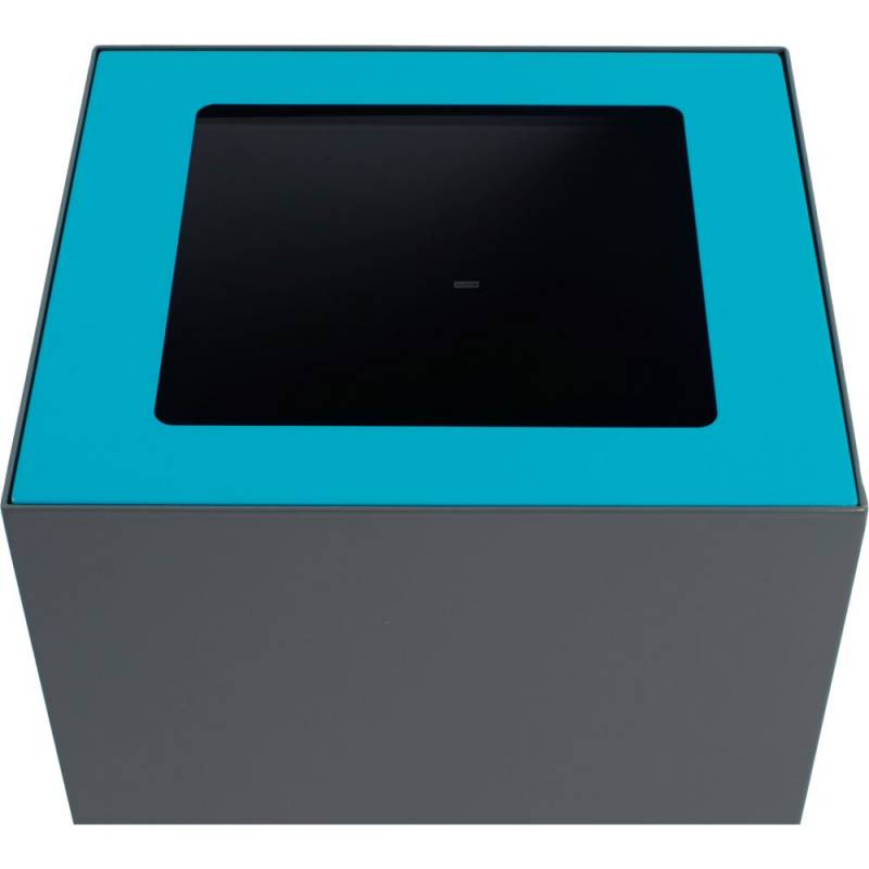 Topindsats, bl&aring;, pulverlakeret st&aring;l, med &aring;bent indkast, til modulopbygget affaldsspand, 85 og 90 liter *Denne vare tages ikke retur*