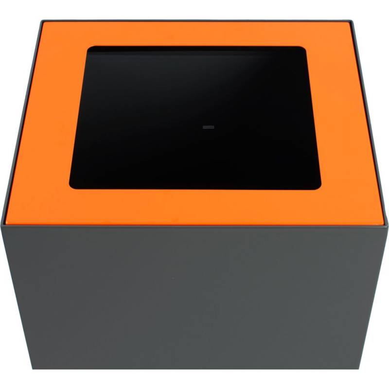 Topindsats, orange, pulverlakeret st&aring;l, med &aring;bent indkast, til modulopbygget affaldsspand, 85 og 90 liter *Denne vare tages ikke retur*