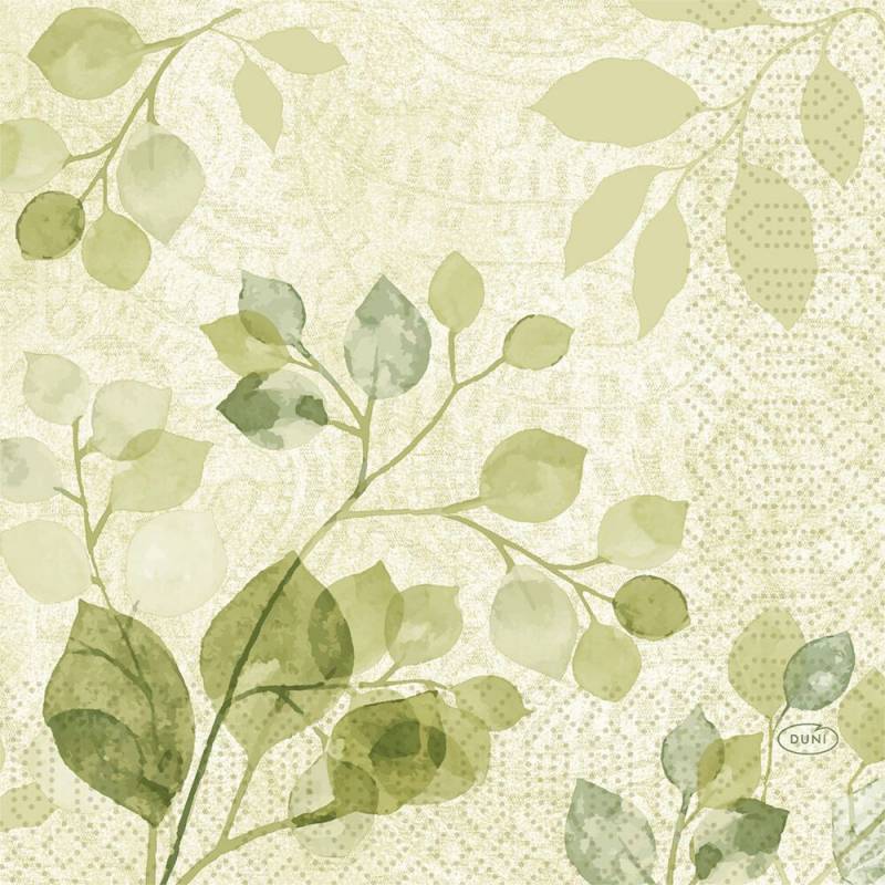 Duni frokostserviet Paisley leaves 3-lags 1/4 fold 33x33cm flerfarvet