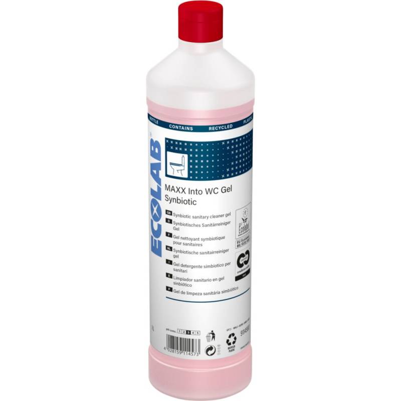 Toiletrens, Ecolab MAXX Into WC Gel Synbiotic, 1 l, med farve og parfume