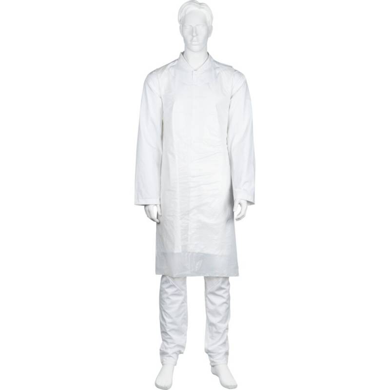 Engangsforklæde neutral 125x75cm 18 micron LDPE hvid