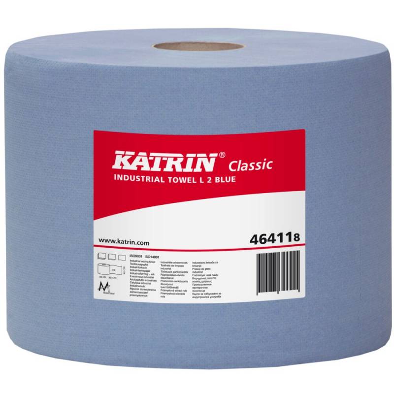 Katrin Classic værkstedsrulle 2-lags 380m x 22cm Ø29cm 46411A cnyfiber blå