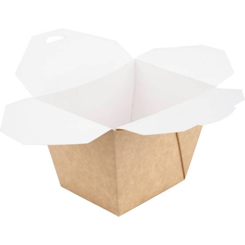 Take away boks 6,5x8x8,8cm 450ml kraft lille brun