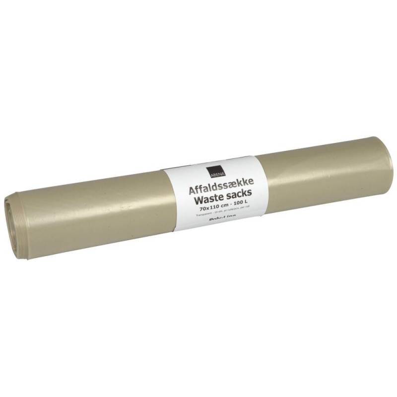 Affaldss&aelig;k 100 liter LDPE/genanvendt 55my 70x110cm klar
