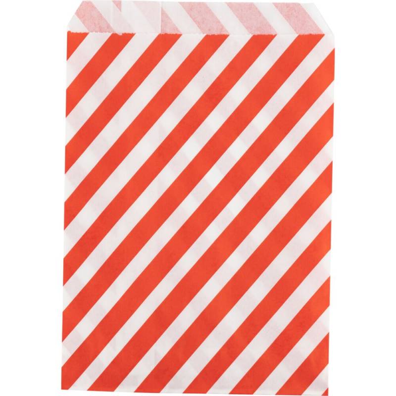 Slikpose 17,5x12cm papir med striber rød