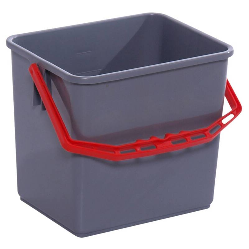 Inventarspand, Tina Trolleys, 24x19x22cm, 6 l, gr&aring;, PP, med r&oslash;d hank *Denne vare tages ikke retur*