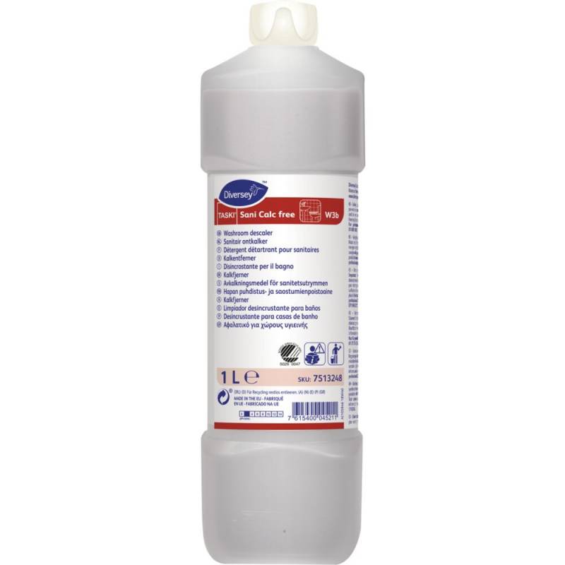 Diversey TASKI Sani Calc Free W3b Kalkfjerner 1 liter uden farve og parfume