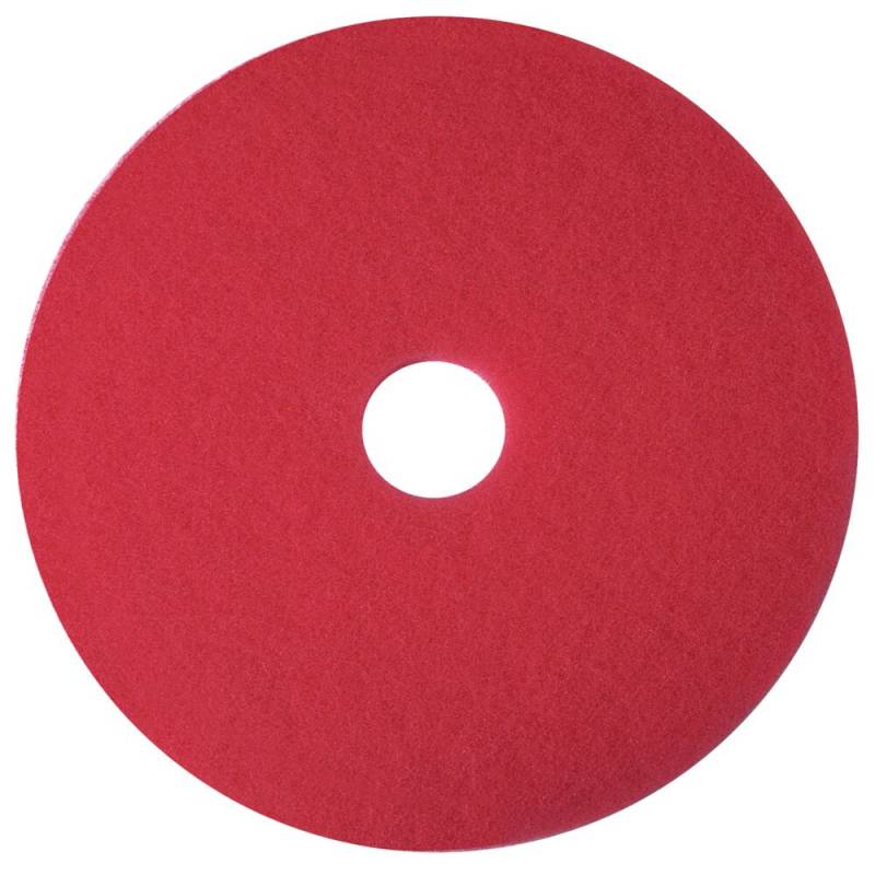 Gulvrondel, 3M Scotch-Brite, 20", Ø505mm, rød, 85 mm, polyester/RPET, til daglig rengøring