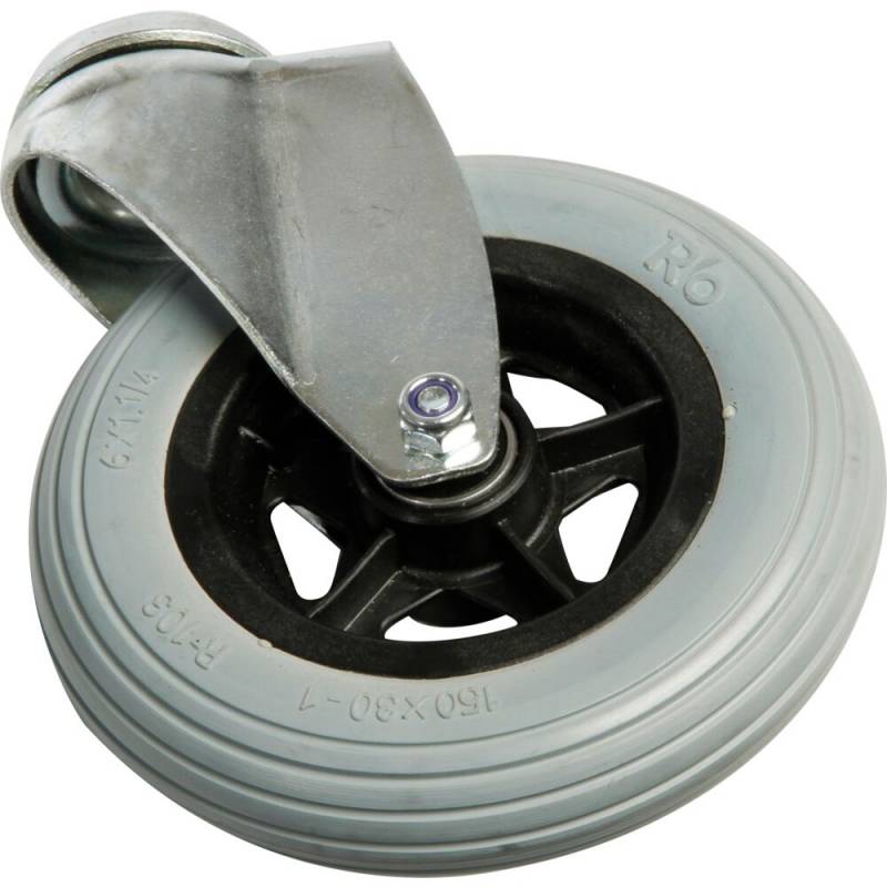 Hjul, Tina Trolleys, 32mm, &Oslash;150mm, gr&aring;, PP/PU, uden bremse, drejeligt, bl&oslash;de *Denne vare tages ikke retur*
