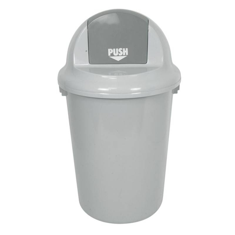 Affaldsspand i plast med push låg 47 liter grå