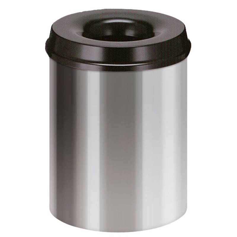 Affaldsspand til indendørs brug selvslukkende aluminium og sort 15 l