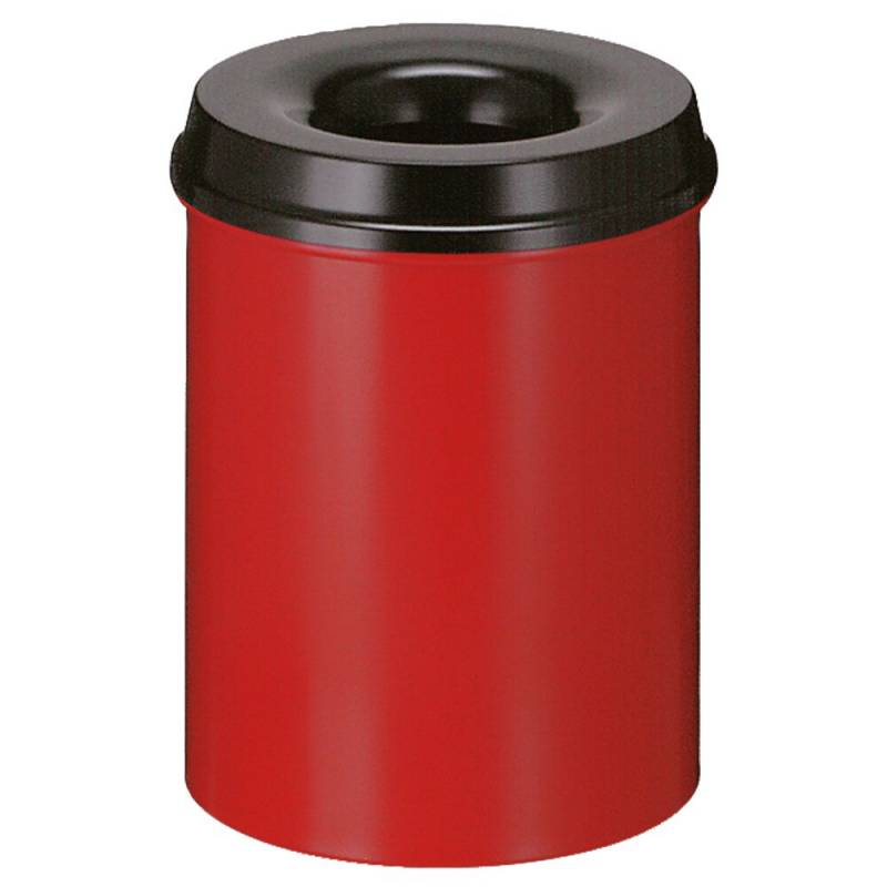 Affaldsspand til indendørs brug selvslukkende rød og sort 15 l
